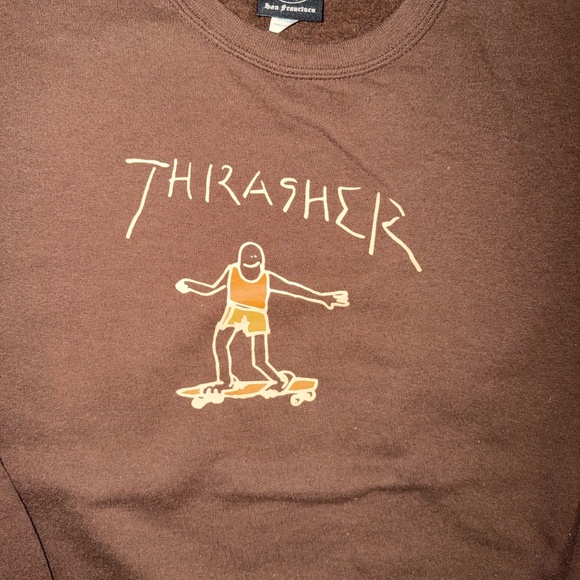 Thrasher Gonz Logo Crewneck - BROWN - Picture 2 of 4